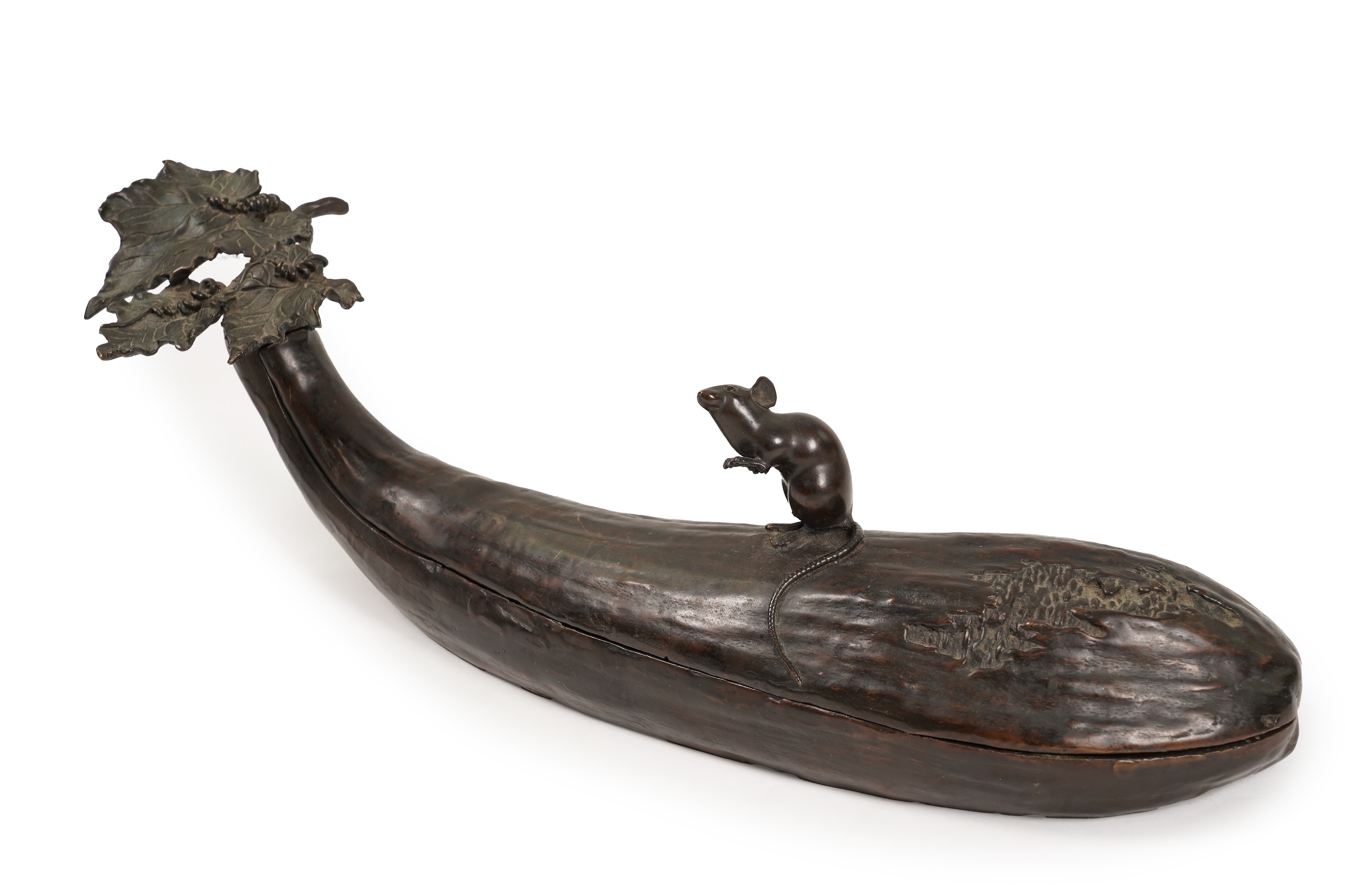 A Japanese bronze ‘gourd & mouse’ vessel, Meiji period